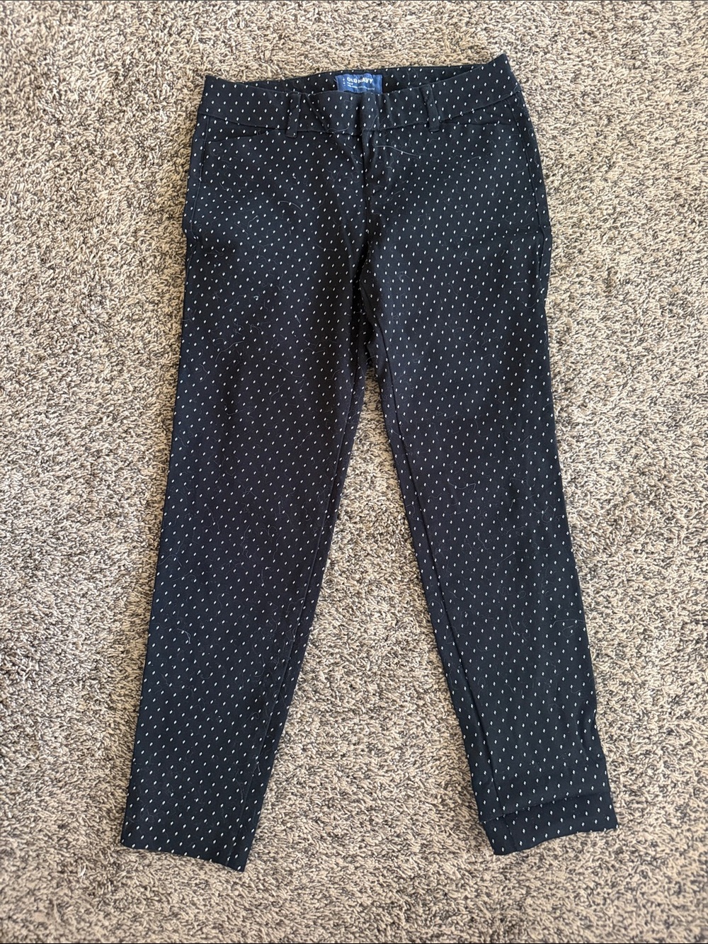 Old Navy Black Pixie Pants with White Dot Accent
